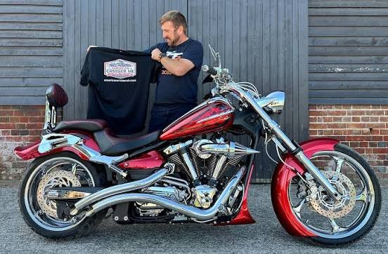 Recently sold American cruiser motorcycle handover
